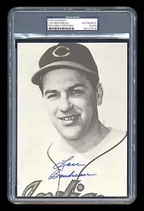 LOU BOUDREAU SIGNED MINT PHOTOGRAPH PSA/DNA AUTOGRAPHED CLEVELAND INDIANS - Picture 1 of 2
