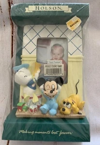 Vintage Holson 3D Picture Frame Disney Babies Mickey Donald Pluto 2" x 3" Photo - Picture 1 of 7