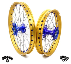 KKE 21/19 MX Cast Wheels Rim Fit Yamaha YZ125 YZ250 1999-2025 YZ250F YZ450F Gold - Picture 1 of 11