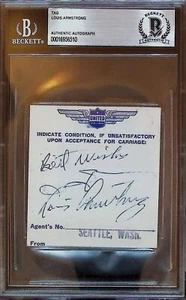 Louis Armstrong d.1971 AUTO Signed Tag BAS - Picture 1 of 2