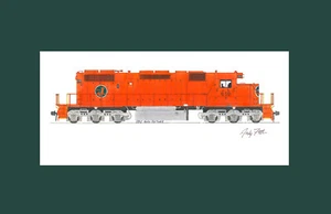Elgin, Joliet & Eastern SD38-2 11"x17" Matted Print Andy Fletcher signed - Picture 1 of 1