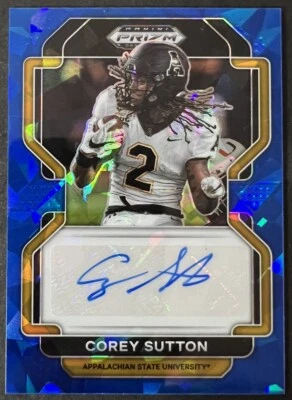 Corey Sutton 2022 Prizm Draft Picks Auto Rookie Blue Ice 31/75 - Image 1 of 2