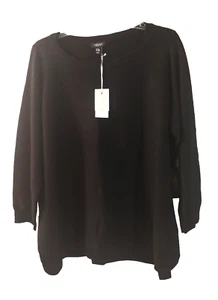 Jones & Company Schwarz Pullover Tunika Damen 3X Neu Mit Etikett Struktur Langarm - Bild 1 von 6