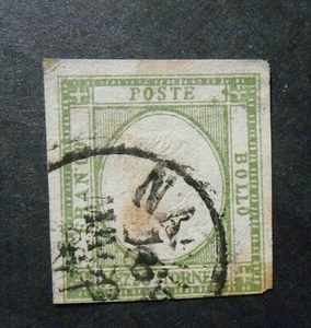 ITALIA ,ITALY 1861 Provincie Napoletane "Effigie Emanuele 2" 1/2 T. USED ss.17 - Foto 1 di 1