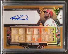 2022 Topps Triple Threads Ryan Howard 6/9 Bat Relic Auto Philadelphia Phillies