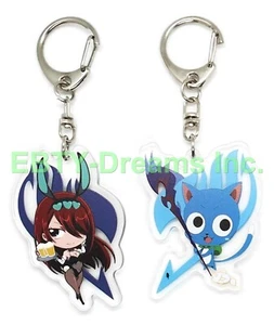 2er Set Fairy Tail Anime Acryl Schlüsselanhänger Erza Scarlet Happy - Bild 1 von 2