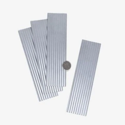 Dolls House Corrugated Tin Roof Panel Siding Metal Building Component Pack of 4 - Image 1 of 4