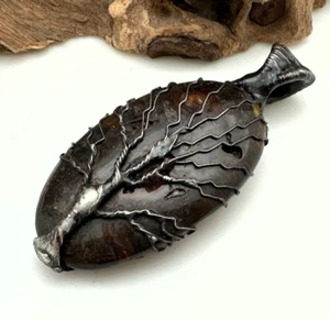 Ciondolo albero della vita in grani di caffè avvolto e saldato con filo (OAK181) - Foto 1 di 10