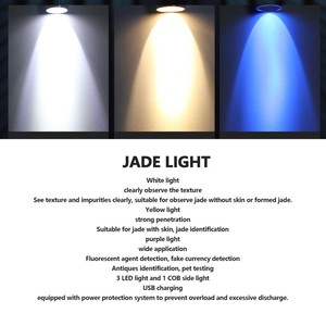 Light UAB Rechargeable Aluminum Alloy LED Flashlight Jade Appraisal