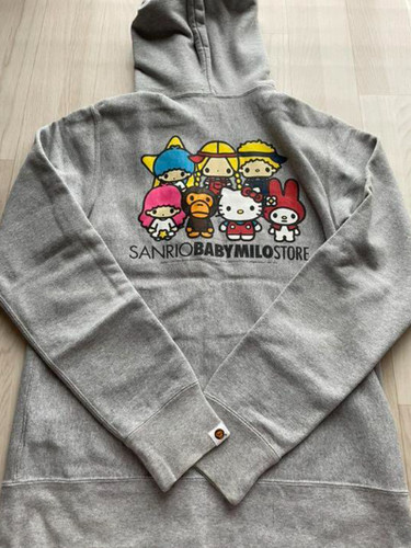 A BATHING APE (BAPE) Felpa con cappuccio APE DA BAGNO BAPE Milo Sanrio Hello Kitty cerniera intera parka taglia M USATA