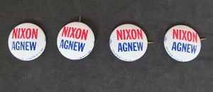 NIXON AGNEW CAMPAIGN PIN BUTTONS | Set of 4 - Picture 1 of 2