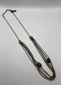 Vintage JAN MICHAELS antike mehrsträngige Tigerauge Perlenkette Boho - Bild 1 von 6