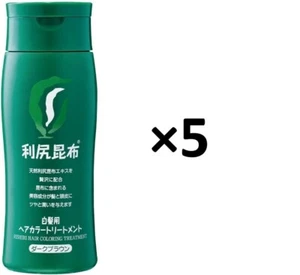 5 bottles set Rishiri Konbu Hair Color Treatment White Hair Dye Dark Brown 200g - Picture 1 of 6