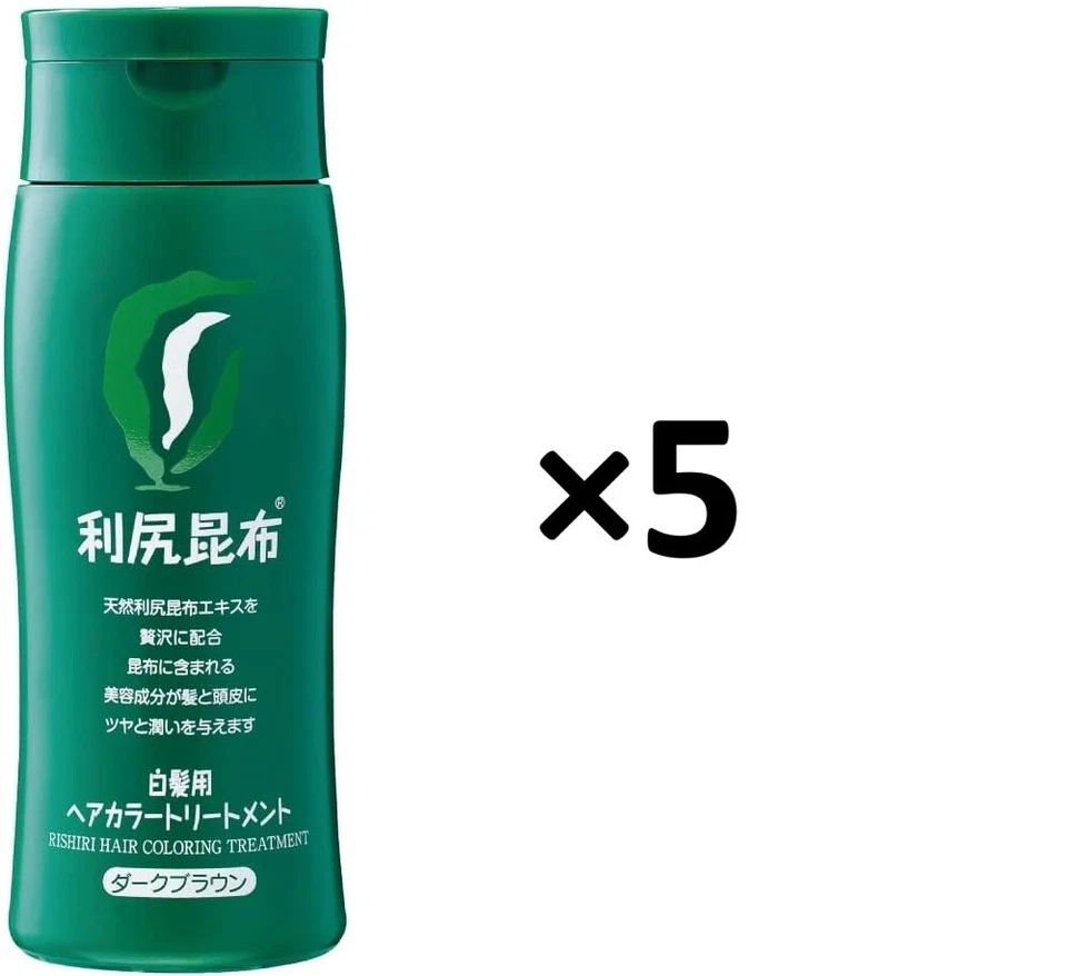 Juego de 5 Botellas Rishiri Konbu Tratamiento de Color de Cabello Blanco Tinte de Cabello Marrón Oscuro 200g Foto 1 de 4