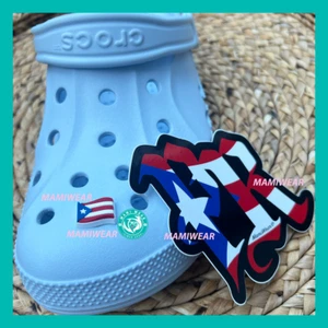Bundle: (1) Puerto Rico Flag Crocs Jibbitz + (1) Puerto Rico waterproof sticker - Picture 1 of 4