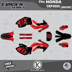 Kit Gráficos para Honda CRF 450X (2005-2007) Serie Evader - RED-SHIFT - Imagen 1 de 6