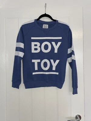 Zoe karssen джемпер размер маленький синий белый мальчик игрушка слоган повседневный толстовка - Изображение 1 из 4