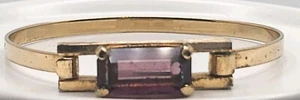 Vintage Faux Amethyst Purple Glass Art Deco Style 1970s AVON Braclet - Picture 1 of 14