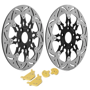 2PCS Floating Front Rear 11.5" Brake Rotors & Pads Softail Dyna Sportster 87-99 - Picture 1 of 12