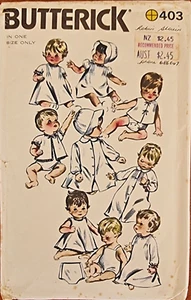 Butterick Pattern 403 One Size Only - 12 garments - Baby Layette - Picture 1 of 2