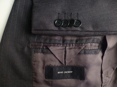Ring Jacket Suit 44/34 W29 Gray Great Condition Japan Stripes - Image 1 of 4