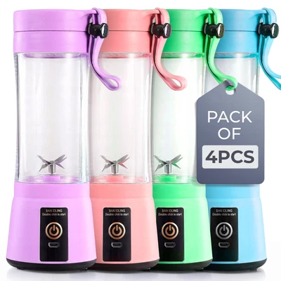 PACK DE 4 Licuadoras Portátil Mini Mezclador Personal Batidos de Proteínas Exprimidor Taza Foto 1 de 4