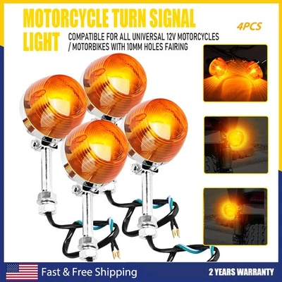 Luz ámbar delantera izquierda derecha 12V motocicleta M10 4 piezas intermitente señal giro Foto 1 de 4