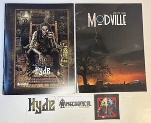 Ridley Scott Presents Modville & Hyde Ashcan Edition Comics Lot of 2 + Stickers - Picture 1 of 5