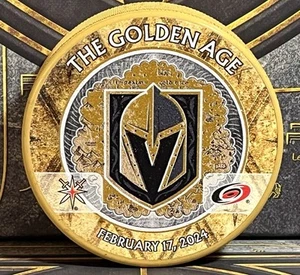 Vegas Golden Knights vs Carolina Hurricanes Feb 17 2024 Game Day Exclusive Puck - Picture 1 of 2