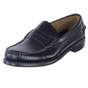 NEU SEBAGO Penny Loafer Schuhe Gr. 11 E handgenähte schwarze Lederrahmenkonstruktion - Bild 1 von 8