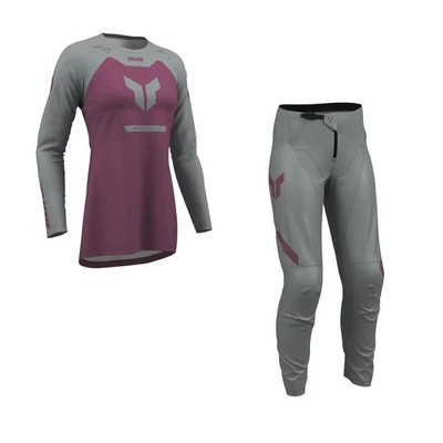 Thor Women MX Combo Hose Shirt Ridemode Menace grau Motocross Set Offroad E - Bild 1 von 4