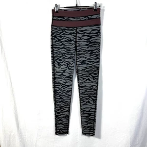 Womens Arm Fitness Leggings Size S Black/Grey Animal Print Athletic Stretch Pant - Picture 1 of 9