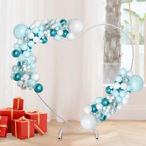 Modern Wedding Arch Heart Shaped Metal stand Flowers Balloon Frame Backdrop USA - Picture 1 of 18