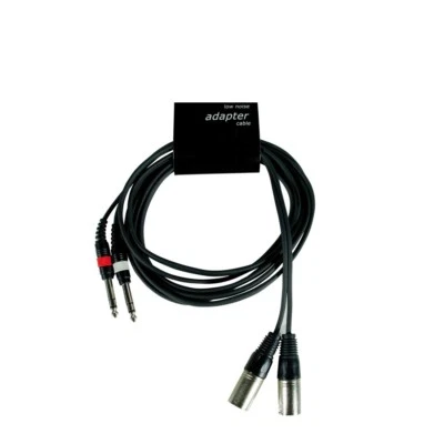 3 m ADAPTER KABEL 2x KLINKE 6,35 mm stereo auf 2x XLR MALE Mischpult Verstärker - Bild 1 von 4
