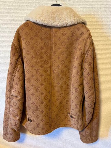LOUIS VUITTON（LV） Louis Vuitton Shearling Giacca di Pelle Monogramma Goffrato HJL62EYGL Uomo Autentica