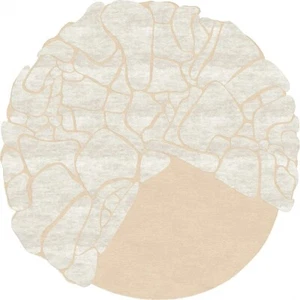 Hand Tufted Area Rug for Living Room, Dining Room, Modern Round Wool & Silk Rugs - Picture 1 of 6