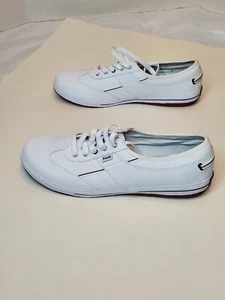Keds Ortholite White Leather Memory Foam Sneakers Size 10 EUC NICE UK 7.5 Shoes - Picture 1 of 16