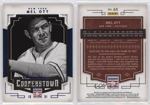 2015 Panini Cooperstown Blue /25 Mel Ott #65 HOF