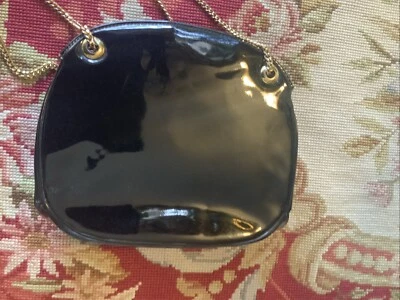 Bolso de mano vintage MORRIS MOSKOWITZ MM charol negro cadena doble dorada Foto 1 de 4