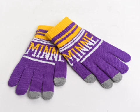 Minnesota Purple and Gold Knit Winter Gloves Cover