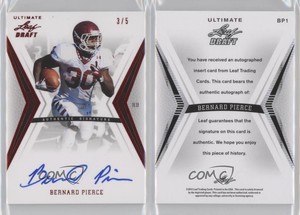 2012 Ultimate Leaf Draft Red /5 Bernard Pierce #BP1 Rookie Auto RC