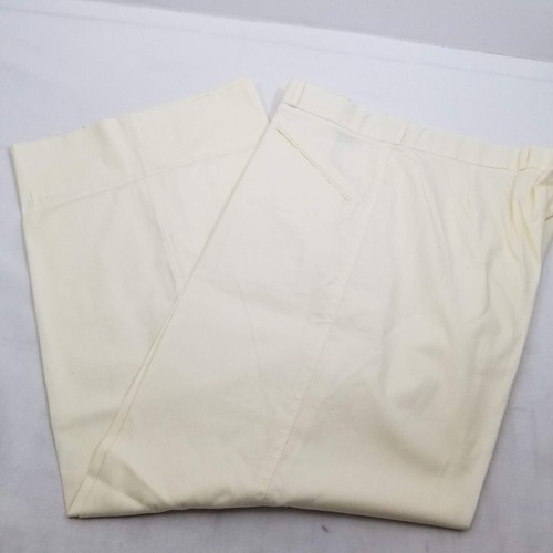 SAINT LAURENT (YSL) YVES SAINT LAURENT Pantalone donna piatto davanti vita alta casual gambe larghe avorio 36