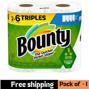 Bounty Select A Size Paper Towels White 2 Triple Rolls 6 Regular Rolls Select - Picture 1 of 6