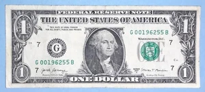 1962 May 5 Birthday Note $1 One Dollar Bill G 00196255 B (_ _ 1962 - 5 - 5 ) - Picture 1 of 2