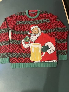 Hässlicher Pullover Weihnachten im Juli Party Weihnachtsmann mit Biergeistern Pullover Gr. S - Bild 1 von 8