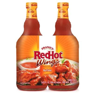 Frank's RedHot Wings Buffalo Sauce Red Hot Spicy Flavour Pack Bottles 2 x 680ml - Picture 1 of 3