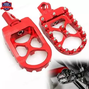 Fit for Harley Dyna Sportster Bobber Red Wide Fat Foot Pegs MX Style Footpegs - Picture 1 of 12