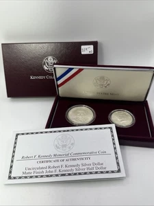 1998-S PROOF ROBERT F. KENNEDY 90% SILVER DOLLAR $1 & JFK .50¢ HALF - OGP COA #1 - Picture 1 of 10