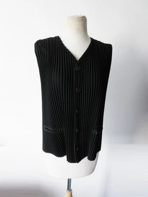ISSEY MIYAKE Chaleco Hombre Negro Poliéster Plisado M Foto 1 de 4