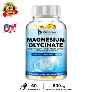 PSLALAE Magnesium Glycinate 60's Cardiovascular Immune Bone and Joint Support - Picture 1 of 8